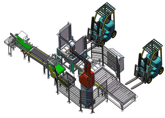Pilih Dan Tempatkan Robot Palletising Dengan Layar Sentuh Plc Di Industri Kimia