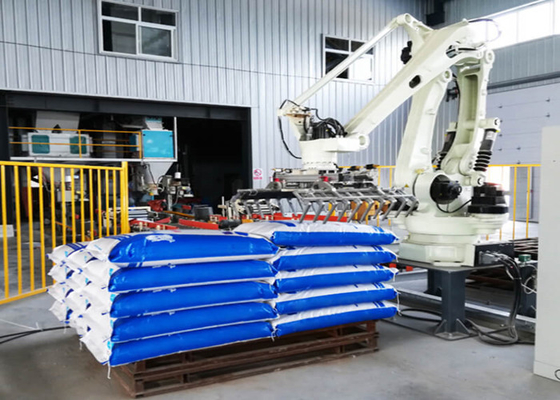 Pengepakan Karton Minyak Zaitun Dan Garis Lengan Robot Palletisasi Ramah