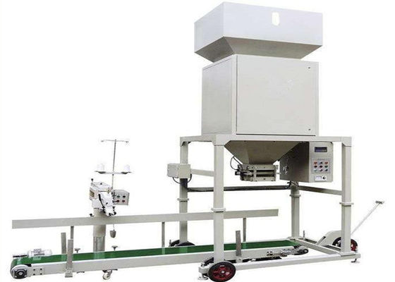 Tiga Tahap Feeding 10kg Granule Packing Machine Untuk Makanan Hewan Peliharaan